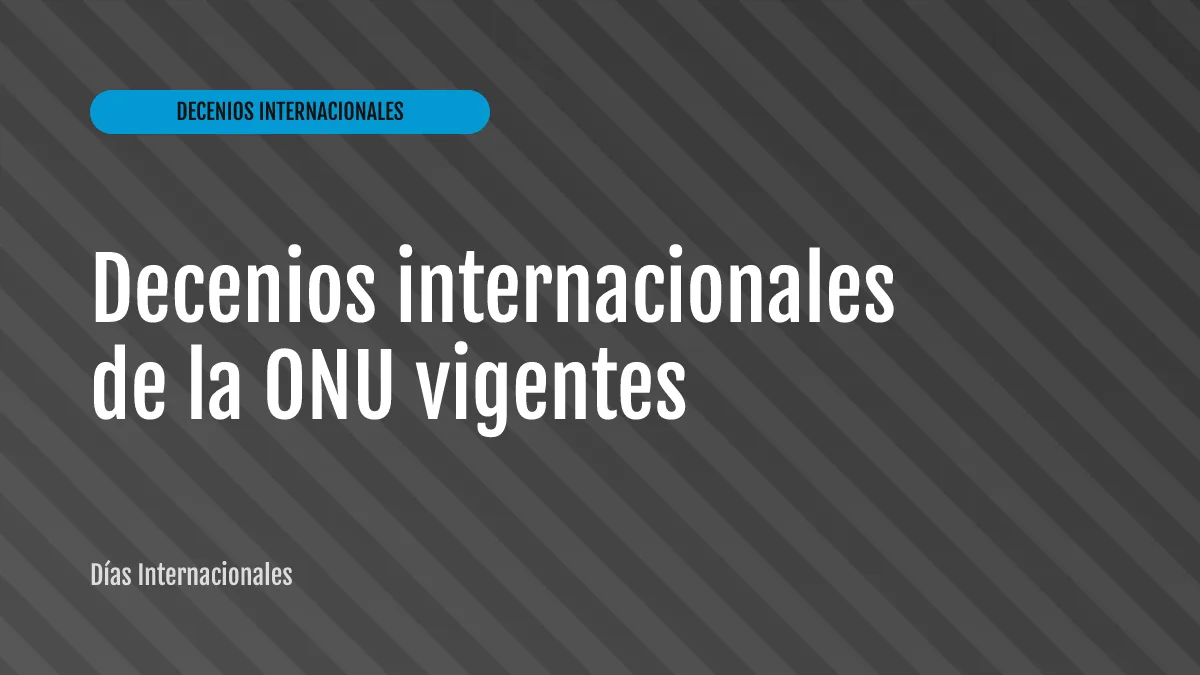 Decenios internacionales de la ONU vigentes